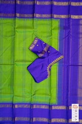 Peas Green Kanjivaram Silk Saree WITH BLOUSE - MIRASILKS Peas Green Kanjivaram Silk Saree WITH BLOUSE
